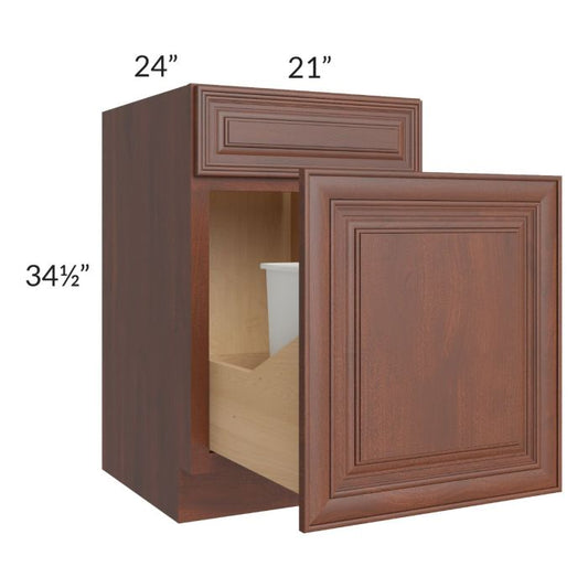 RTA Cambridge Saddle Glaze 21" Base Cabinet with Double Trashcan Pullout