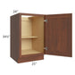 RTA Cambridge Saddle Glaze 21" Full Height Door Base Cabinet with 1 Roll Out Tray
