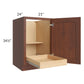 RTA Cambridge Saddle Glaze 21" Full Height Door Base Cabinet with 1 Rollout Tray and 2 Decorative End Panels