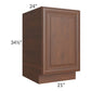 RTA Cambridge Saddle Glaze 21" Full Height Door Base Cabinet with 2 Decorative End Panels