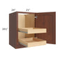 RTA Cambridge Saddle Glaze 21" Full Height Door Base Cabinet with 2 Rollout Trays and 2 Decorative End Panels