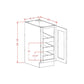 RTA Cambridge Saddle Glaze 21" Full Height Door Base Cabinet with 3 Rollout Trays