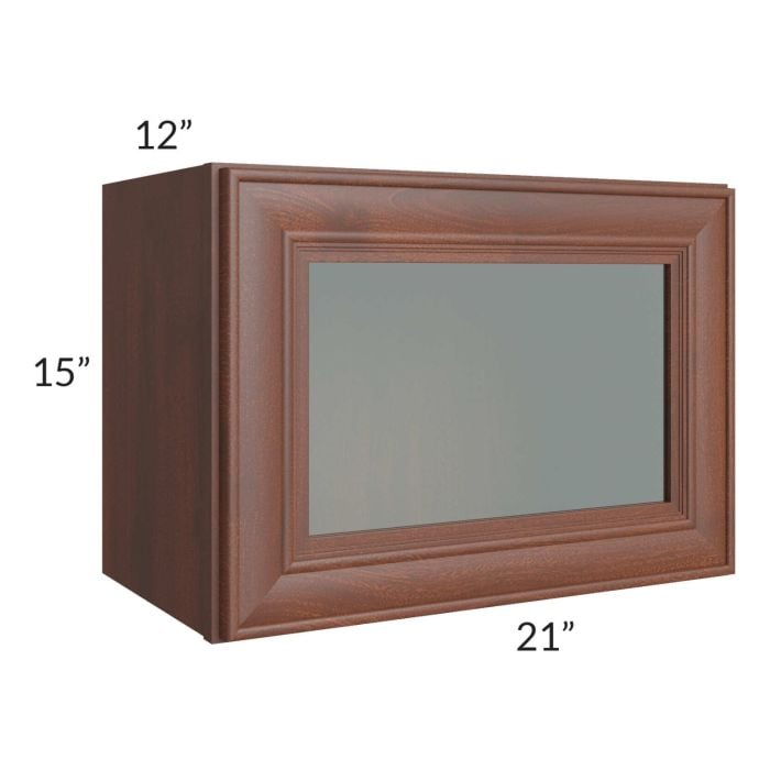 RTA Cambridge Saddle Glaze 21" x 15" Decorative Wall Cabinet with 2 Decorative End Panels