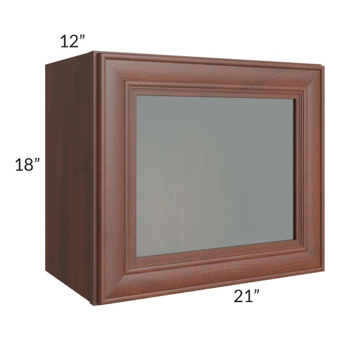 RTA Cambridge Saddle Glaze 21" x 18" Decorative Wall Cabinet with 1 Decorative End Panel