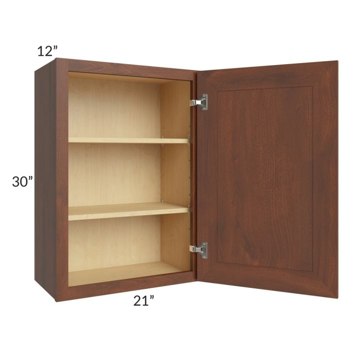 RTA Cambridge Saddle Glaze 21" x 30" Wall Cabinet with 2 Decorative End Panels