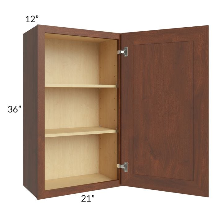 RTA Cambridge Saddle Glaze 21" x 36" Wall Cabinet with 1 Decorative End Panel