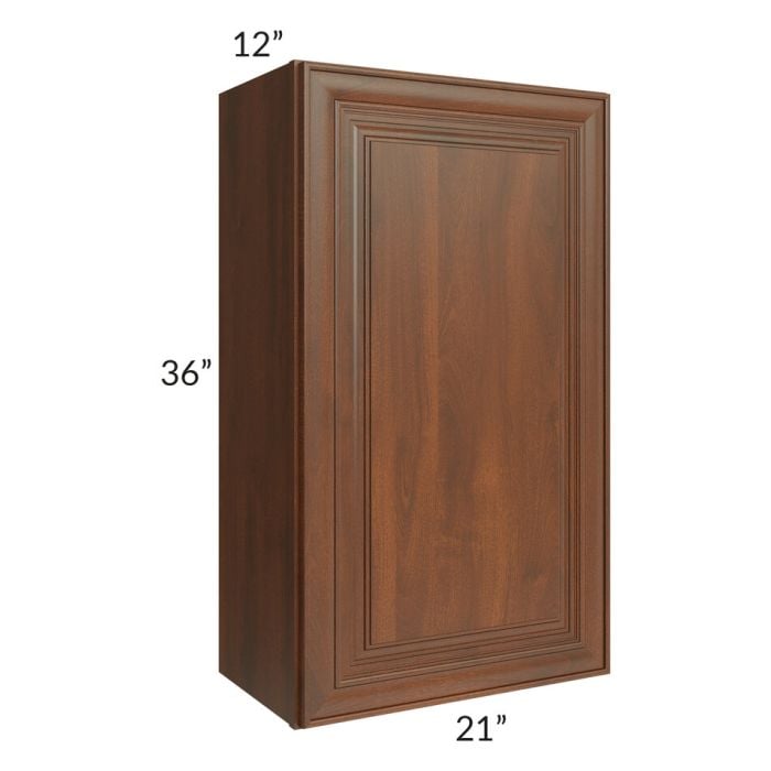 RTA Cambridge Saddle Glaze 21" x 36" Wall Cabinet with 2 Decorative End Panels