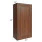 RTA Cambridge Saddle Glaze 21" x 42" Wall Cabinet with 2 Decorative End Panels