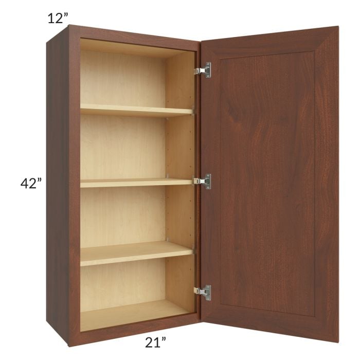 RTA Cambridge Saddle Glaze 21" x 42" Wall Cabinet with 2 Decorative End Panels