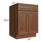 RTA Cambridge Saddle Glaze 24" Base Cabinet with 1 Roll Out Tray
