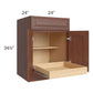 RTA Cambridge Saddle Glaze 24" Base Cabinet with 1 Rollout Tray and 2 Decorative End Panels