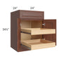 RTA Cambridge Saddle Glaze 24" Base Cabinet with 2 Rollout Trays and 1 Decorative End Panel