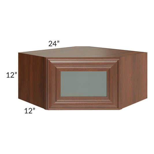 RTA Cambridge Saddle Glaze 24" x 12" Decorative Wall Diagonal Corner Cabinet