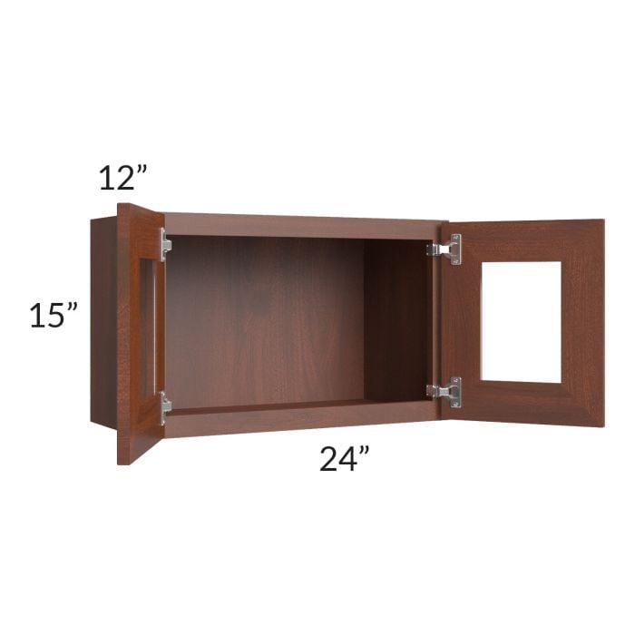 RTA Cambridge Saddle Glaze 24" x 15" Decorative Wall Cabinet with 1 Decorative End Panel