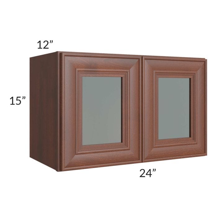 RTA Cambridge Saddle Glaze 24" x 15" Decorative Wall Cabinet with 2 Decorative End Panels