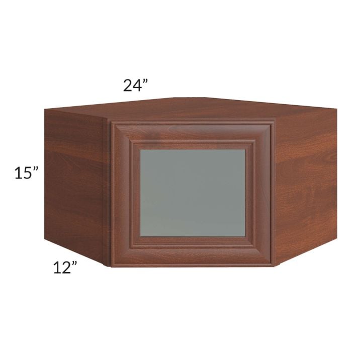 RTA Cambridge Saddle Glaze 24" x 15" Decorative Wall Diagonal Corner Cabinet