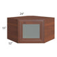 RTA Cambridge Saddle Glaze 24" x 15" Decorative Wall Diagonal Corner Cabinet with 1 Decorative End Panel