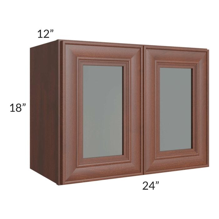RTA Cambridge Saddle Glaze 24" x 18" Decorative Wall Cabinet with 1 Decorative End Panel
