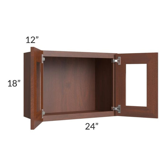 RTA Cambridge Saddle Glaze 24" x 18" Decorative Wall Cabinet with 1 Decorative End Panel
