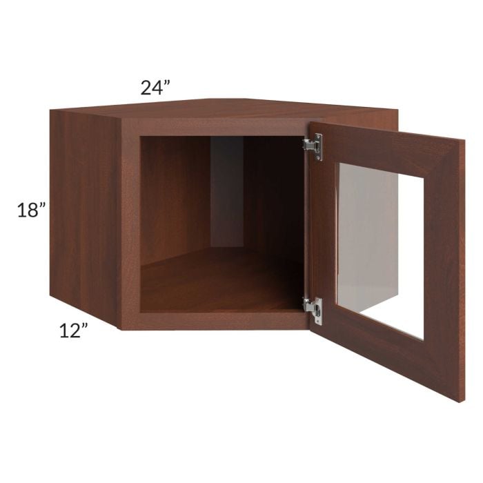 RTA Cambridge Saddle Glaze 24" x 18" Decorative Wall Diagonal Corner Cabinet with 1 Decorative End Panel
