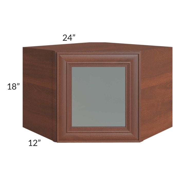 RTA Cambridge Saddle Glaze 24" x 18" Decorative Wall Diagonal Corner Cabinet with 2 Decorative End Panels