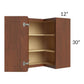 RTA Cambridge Saddle Glaze 24" x 30" Easy Reach Corner Wall Cabinet with 1 Decorative End Panel
