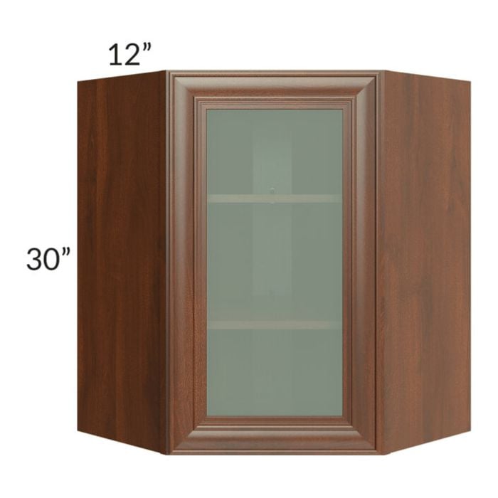 RTA Cambridge Saddle Glaze 24" x 30" Wall Diagonal Corner Cabinet (Prepped for Glass Doors)