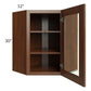 RTA Cambridge Saddle Glaze 24" x 30" Wall Diagonal Corner Cabinet (Prepped for Glass Doors)