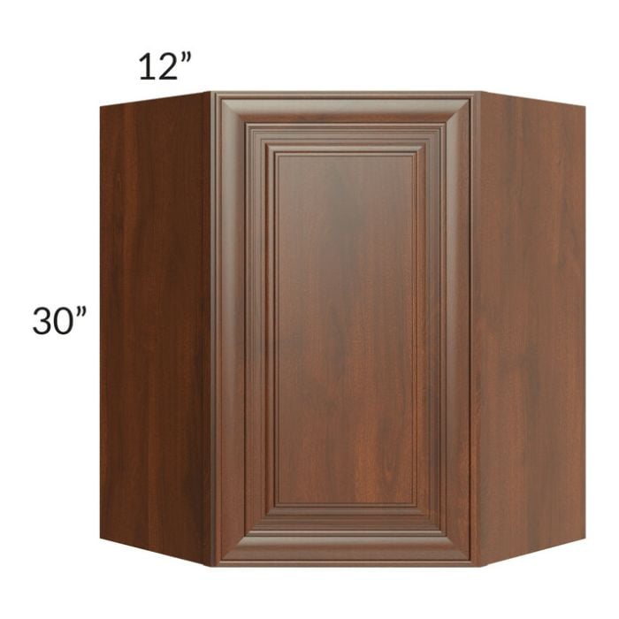 RTA Cambridge Saddle Glaze 24" x 30" Wall Diagonal Corner Cabinet with 1 Decorative End Panel