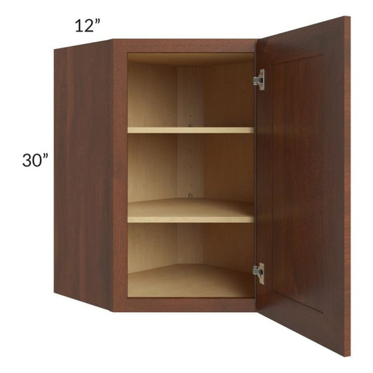 RTA Cambridge Saddle Glaze 24" x 30" Wall Diagonal Corner Cabinet with 2 Decorative End Panels
