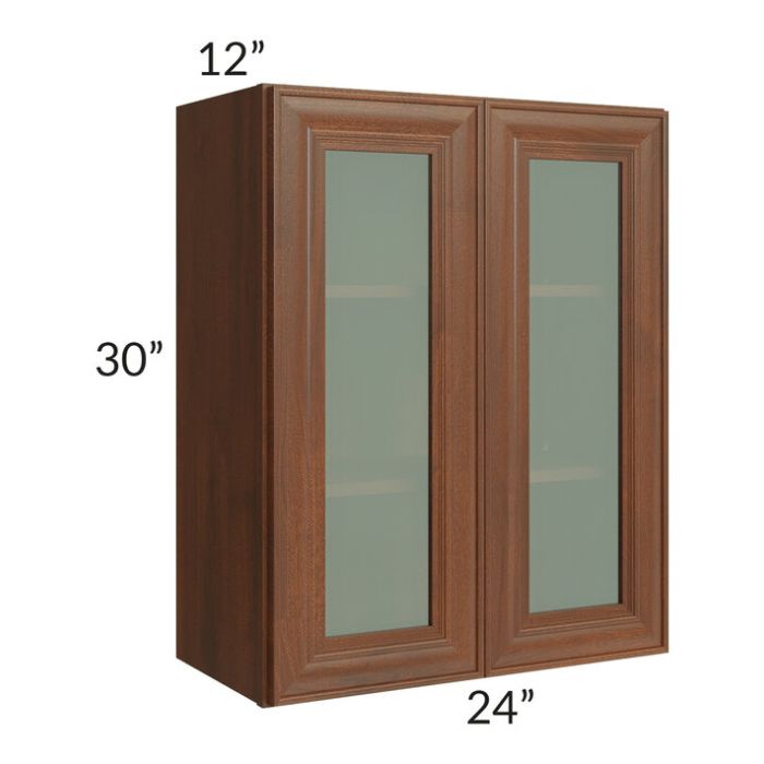 RTA Cambridge Saddle Glaze 24" x 30" Wall Glass Door Cabinet (Prepped for Glass Doors)