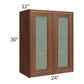 RTA Cambridge Saddle Glaze 24" x 30" Wall Glass Door Cabinet (Prepped for Glass Doors) with 1 Decorative End Panel