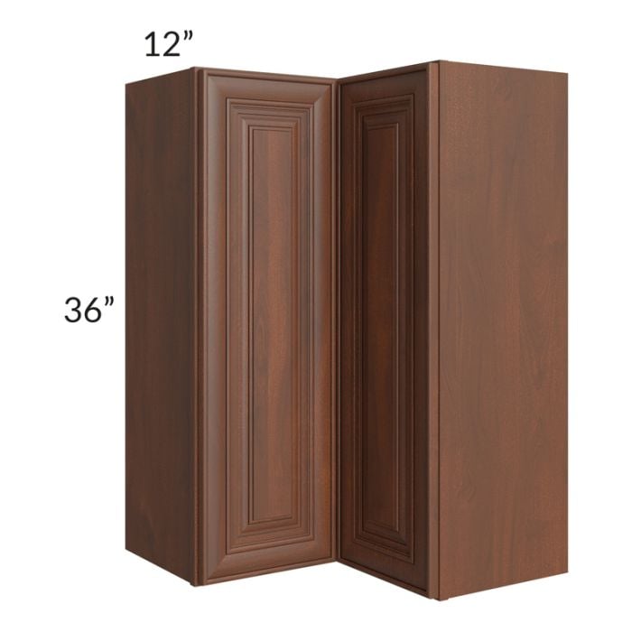 RTA Cambridge Saddle Glaze 24" x 36" Easy Reach Corner Wall Cabinet with 2 Decorative End Panels
