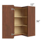 RTA Cambridge Saddle Glaze 24" x 36" Easy Reach Corner Wall Cabinet with 2 Decorative End Panels