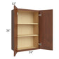 RTA Cambridge Saddle Glaze 24" x 36" Wall Cabinet with 1 Decorative End Panel