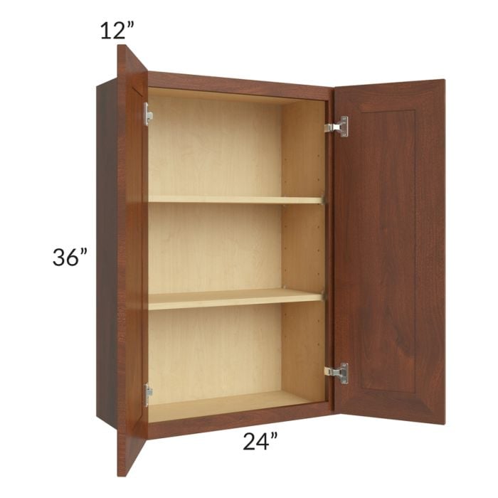 RTA Cambridge Saddle Glaze 24" x 36" Wall Cabinet with 2 Decorative End Panels