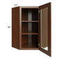 RTA Cambridge Saddle Glaze 24" x 36" Wall Diagonal Corner Cabinet (Prepped for Glass Doors) with 1 Decorative End Panel