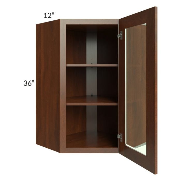RTA Cambridge Saddle Glaze 24" x 36" Wall Diagonal Corner Cabinet (Prepped for Glass Doors)