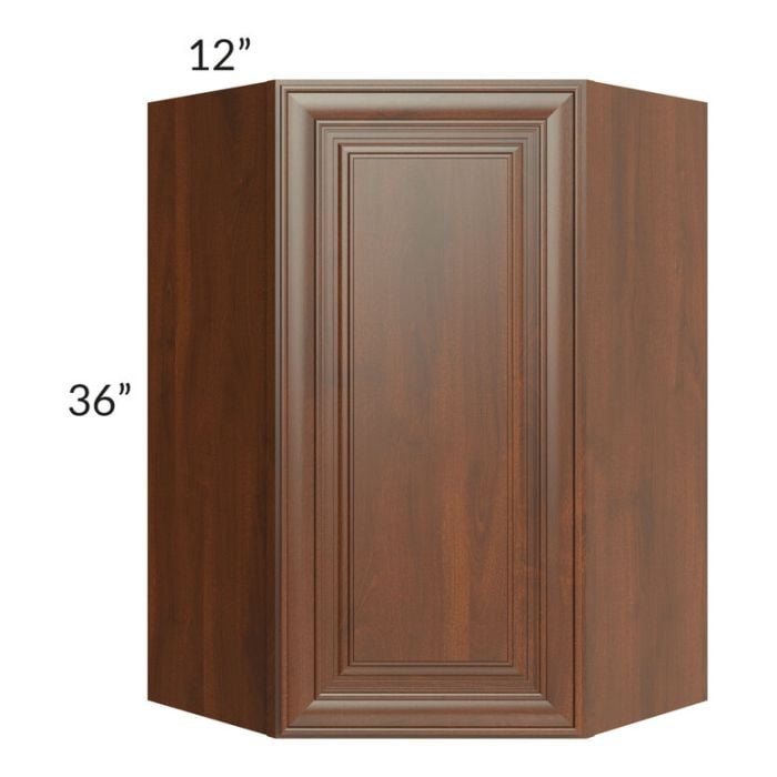 RTA Cambridge Saddle Glaze 24" x 36" Wall Diagonal Corner Cabinet with 1 Decorative End Panel