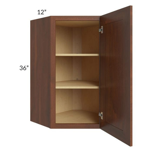 RTA Cambridge Saddle Glaze 24" x 36" Wall Diagonal Corner Cabinet with 2 Decorative End Panels