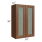 RTA Cambridge Saddle Glaze 24" x 36" Wall Glass Door Cabinet (Prepped for Glass Doors)