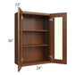 RTA Cambridge Saddle Glaze 24" x 36" Wall Glass Door Cabinet (Prepped for Glass Doors) with 1 Decorative End Panel