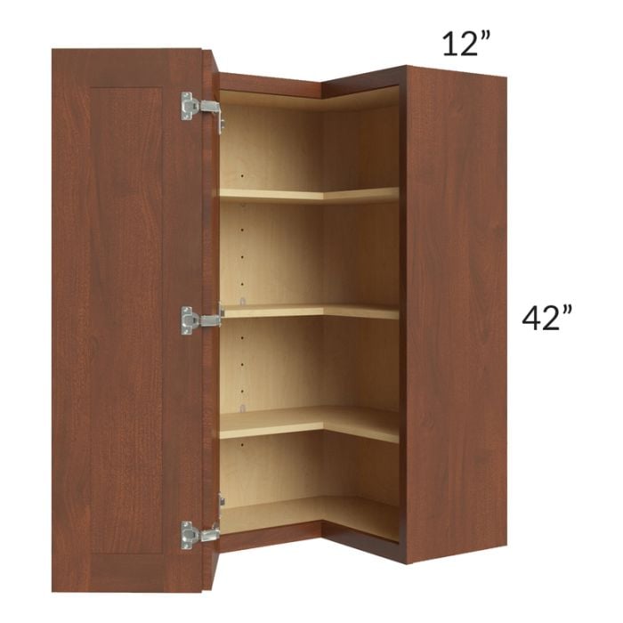 RTA Cambridge Saddle Glaze 24" x 42" Easy Reach Corner Wall Cabinet