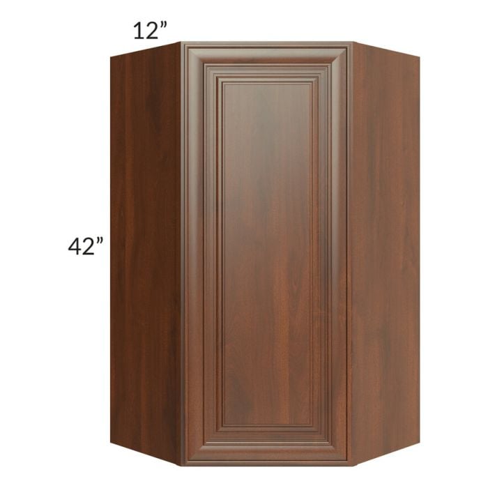 RTA Cambridge Saddle Glaze 24" x 42" Wall Diagonal Corner Cabinet with 2 Decorative End Panels