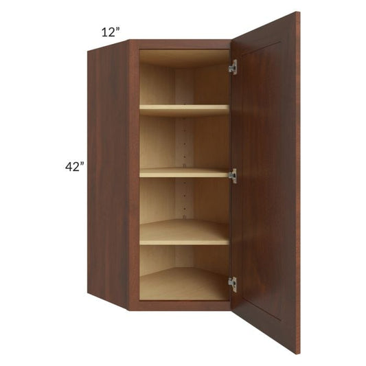RTA Cambridge Saddle Glaze 24" x 42" Wall Diagonal Corner Cabinet with 2 Decorative End Panels
