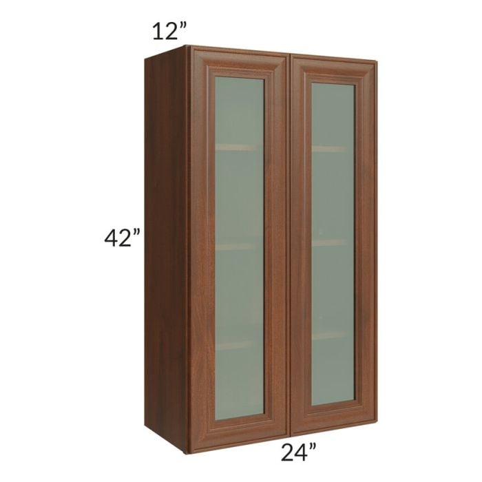 RTA Cambridge Saddle Glaze 24" x 42" Wall Glass Door Cabinet (Prepped for Glass Doors)
