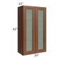 RTA Cambridge Saddle Glaze 24" x 42" Wall Glass Door Cabinet (Prepped for Glass Doors) with 1 Decorative End Panel