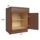 RTA Cambridge Saddle Glaze 27" Base Cabinet with 1 Decorative End Panel and 2 Roll Out Trays
