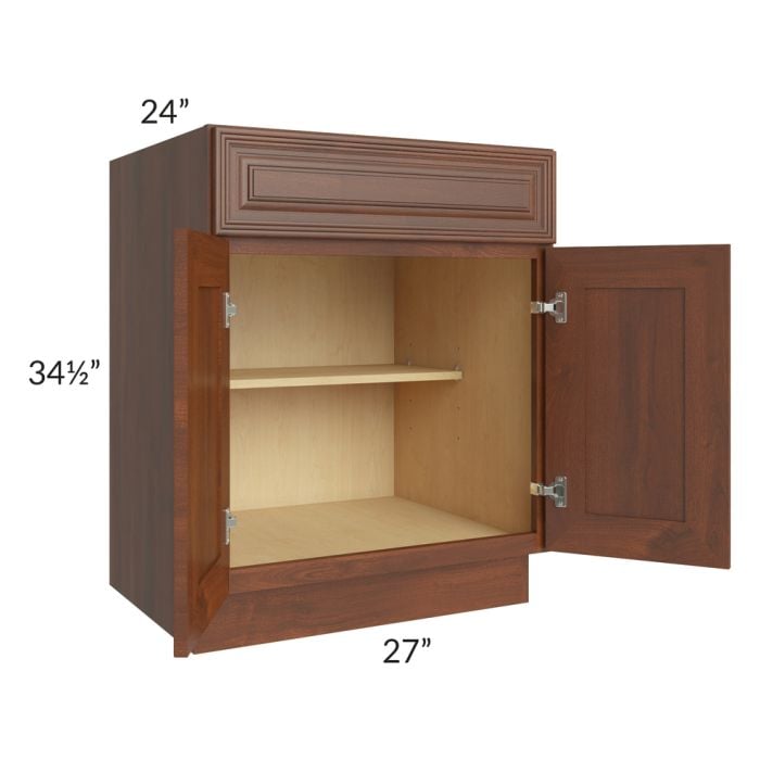 RTA Cambridge Saddle Glaze 27" Base Cabinet with 1 Decorative End Panel