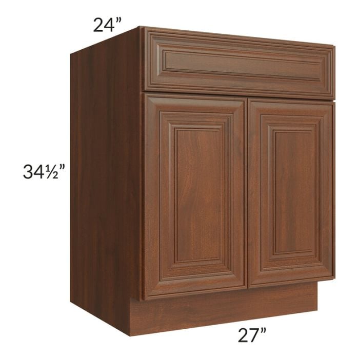 RTA Cambridge Saddle Glaze 27" Base Cabinet with 2 Roll Out Trays